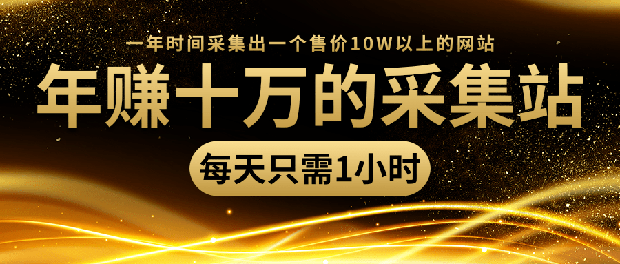 年赚十万的采集站，每天却只需要1小时，一年时间采集出一个售价10W以上的网站-赚金金-技能学习分享