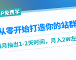 从零开始打造你的站群:1个月只需要你抽出1-2天时间,月入2W左右(25节课)-赚金金-技能学习分享