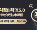 知乎精准引流5.0+知乎好物变现技术课程:每天1-2小时5天看效果,月入3W+-赚金金-技能学习分享