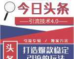 今日头条引流技术4.0,微头条实战细节,微头条引流核心技巧分析,快速发布引流玩法-赚金金-技能学习分享