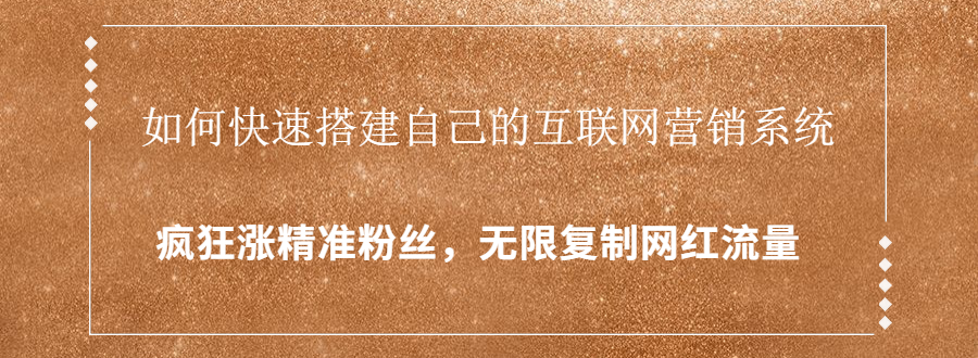 封神学员特训营：快速搭建自己的互联网营销系统，疯狂涨精准粉丝，无限复制网红流量-赚金金-技能学习分享