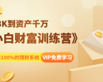 《小白财富训练营》月入3K到资产千万,这是套100%的理财系统(11节课)-赚金金-技能学习分享
