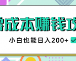2020年零成本赚钱攻略,小白也能日入200+【视频教程】-赚金金-技能学习分享