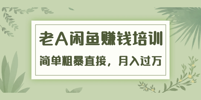 《老A闲鱼赚钱培训》简单粗暴直接，月入过万真正的闲鱼战术实课（51节课）-赚金金-技能学习分享