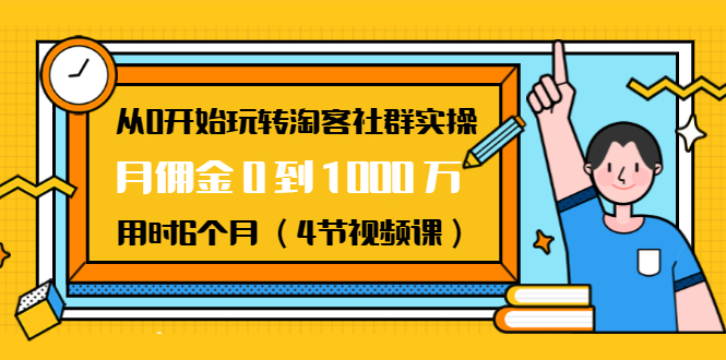 从0开始玩转淘客社群实操：月佣金0到1000万用时6个月（4节视频课）-赚金金-技能学习分享