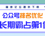 公众号排名优化精准引流玩法,长期霸占第1位被动引流(外面收割价5000-8000!)-赚金金-技能学习分享