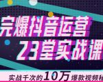 完爆抖音运营23堂实战课,实战千次的10万爆款视频秘籍-赚金金-技能学习分享