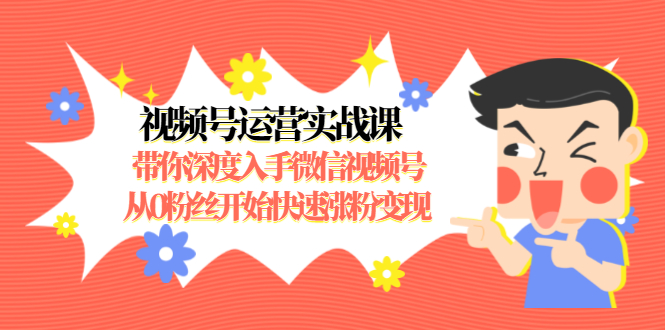 视频号运营实战课，带你深度入手微信视频号1.0，从0粉丝开始快速涨粉变现-赚金金-技能学习分享