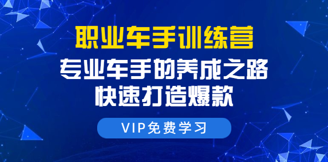 职业车手训练营：专业车手的养成之路，快速打造爆款（8节-无水印直播课）-赚金金-技能学习分享