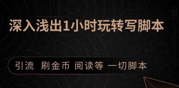引流脚本实战课：1小时深入浅出视频实操讲解，教你0基础学会写引流脚本-赚金金-技能学习分享