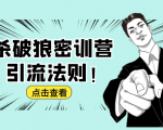 杀破狼密训营:B站霸屏引流的原理及方式+搭建赚钱的内容法则-赚金金-技能学习分享