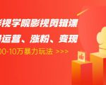 卡牌影视学院影视剪辑课:影视号运营、涨粉、变现、月入5000-10万暴力玩法-赚金金-技能学习分享