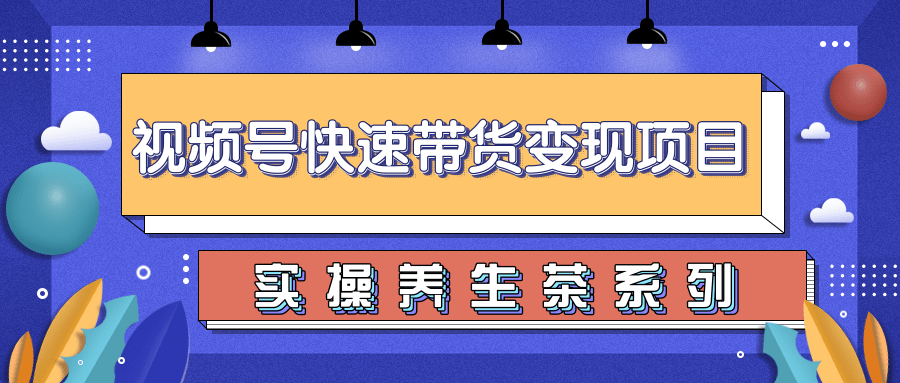 柚子视频号带货实操变现项目，零基础操作养身茶月入10000+-赚金金-技能学习分享