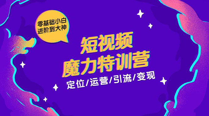 零基础小白进阶到大神《短视频魔力特训营》定位-运营-引流-变现-赚金金-技能学习分享