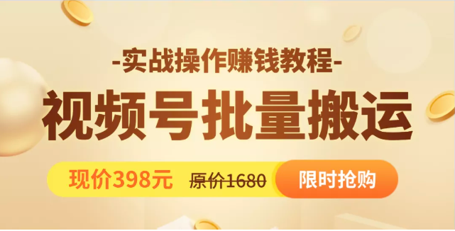 视频号批量运营实战教程，让你一天创作100个高质量视频，日引5W+流量-赚金金-技能学习分享