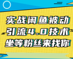 实战闲鱼被动引流4.0技术,坐等粉丝来找你,实操演示日加200+精准粉-赚金金-技能学习分享