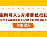 高鹏月入5万项目私徒班,基于个人IP打造的月入5万互利型高产项目!-赚金金-技能学习分享