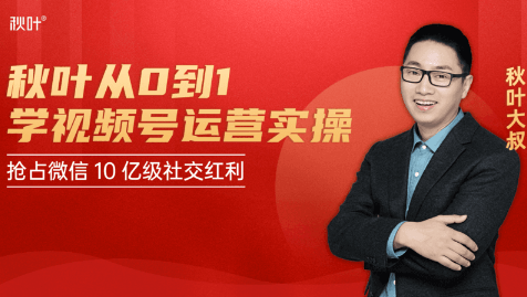 秋叶从0到1学视频号运营实操，抢占微信10亿级红利市场【完结-高清无水印】-赚金金-技能学习分享