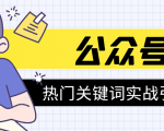 《公众号热门关键词实战引流特训营》5天涨5千精准粉,单独广点通每天赚百元-赚金金-技能学习分享