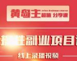 黄岛主实操性小红书副业项目,教你快速起号并出号,万粉单价1000左右-赚金金-技能学习分享