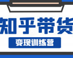 知乎带货变现训练营,教你0成本变现,告别拿死工资的生活-赚金金-技能学习分享