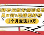 视频号运营实操训练营:从0到1玩赚视频号,3个月变现20万-赚金金-技能学习分享