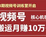 起航哥-第3期视频号核心机密:暴力搬运日入3000+月赚10万玩法-赚金金-技能学习分享