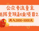 公众号流量主矩阵变现副业项目2.0,新手零粉丝稍微小打小闹月入3000-5000元-赚金金-技能学习分享