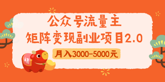 公众号流量主矩阵变现副业项目2.0,新手零粉丝稍微小打小闹月入3000-5000元-赚金金-技能学习分享
