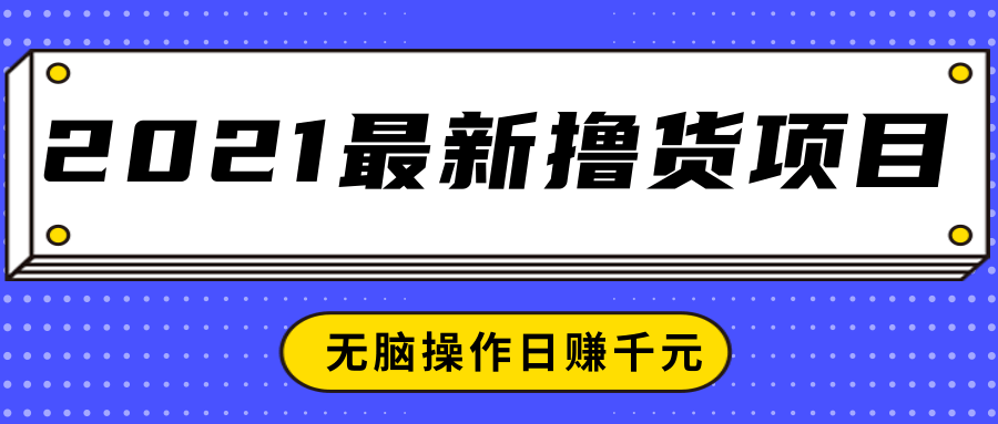 2021最新撸货项目,一部手机即可实现无脑操作轻松日赚千元-赚金金-技能学习分享