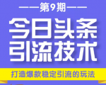 今日头条引流技术第9期，打造爆款稳定引流 百万阅读玩法，收入每月轻松过万-赚金金-技能学习分享
