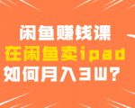 闲鱼赚钱课:在闲鱼卖ipad,如何月入3W?详细操作教程-赚金金-技能学习分享
