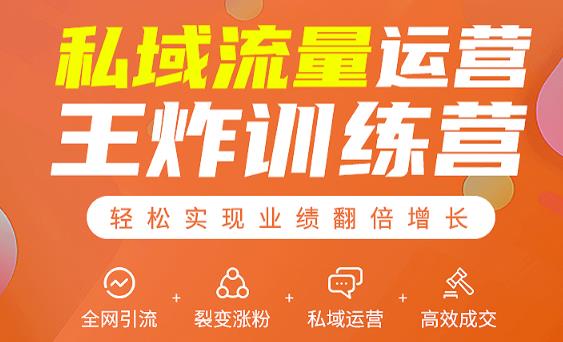 私域流量运营王炸训练营:全网引流+裂变涨粉+私域运营+高效成交-赚金金-技能学习分享