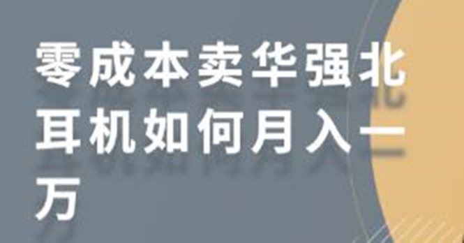 零成本卖华强北耳机如何月入10000+，教你在小红书上卖华强北耳机-赚金金-技能学习分享