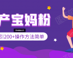 引200+预产期宝妈，从预产期到K12教育持续转化，操作方法简单-赚金金-技能学习分享