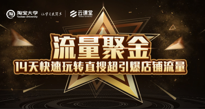 淘宝大学:流量聚金14天快速玩转直搜,超引爆店铺流量,价值8800元-赚金金-技能学习分享
