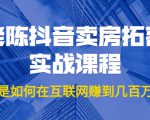 老陈抖音卖房拓客实战课程,他是如何在互联网赚到几百万的?价值1999元-赚金金-技能学习分享