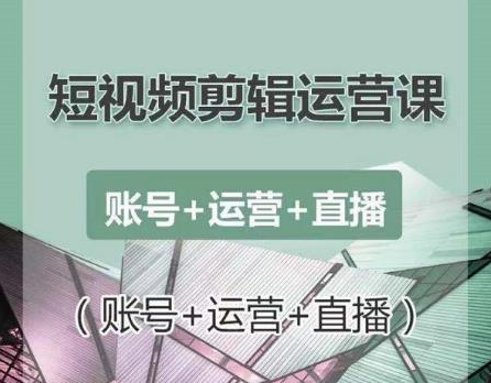 南小北短视频剪辑运营课:账号+运营+直播,零基础学习手机剪辑【视频课程】-赚金金-技能学习分享