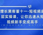 增长黑客董十一·短视频底层实操课,从短视频新手变成高手-赚金金-技能学习分享