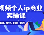 短视频个人ip商业实操课: 懂流量、懂内容、懂变现、懂架构(价值999元)-赚金金-技能学习分享