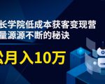 素宣成长学院低成本获客变现营,教你流量源源不断的秘诀,轻松月入10万-赚金金-技能学习分享
