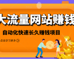 2021大流量网站赚钱,自动化快速赚钱长期项目-赚金金-技能学习分享