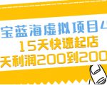 淘宝蓝海虚拟项目4.0，15天快速起店，单天利润200到2000元-赚金金-技能学习分享