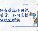全民任务变现小白课,不用带货,不用直播,拍视频就能赚钱-赚金金-技能学习分享