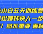卓让闲鱼小白五天训练营,每天一小时,轻松赚钱快人一步-赚金金-技能学习分享