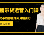 直播带货运营入门课,手把手教你直播间月销百万-赚金金-技能学习分享