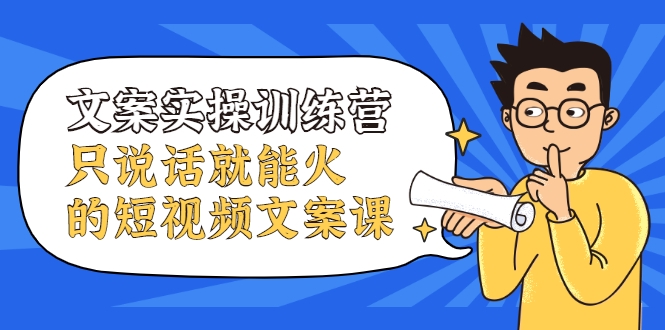 文案实操训练营,只说话就能火的短视频文案课-赚金金-技能学习分享