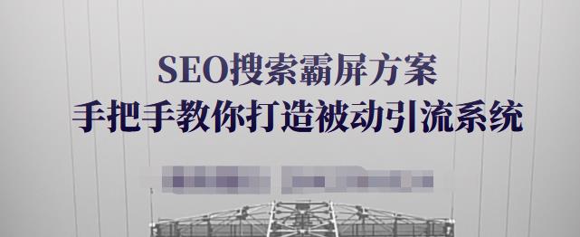 SEO搜索霸屏方案,手把手教你打造被动引流系统【视频课程】-赚金金-技能学习分享