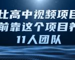 比高中视频项目,目前靠这个项目养了11人团队【视频课程】-赚金金-技能学习分享