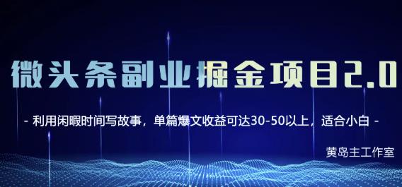 黄岛主微头条副业掘金项目第2期,单天做到50-100+收益!-赚金金-技能学习分享